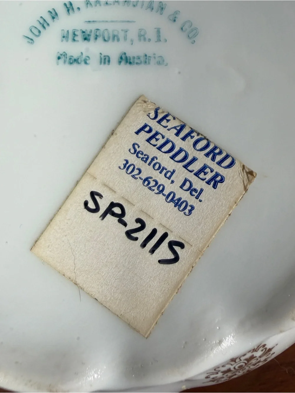 Antique Newport RI Trinket Box- Old Stone Mill Porcelain Souvenir ( 1891-1914)